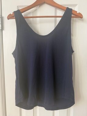 Quince Navy Scoop Neck Tank Top
